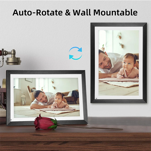 Frameo APP 15.6 Inch Frame With Touch Screen share Photos Videos from OEM factory Wifi Digital Photo frames