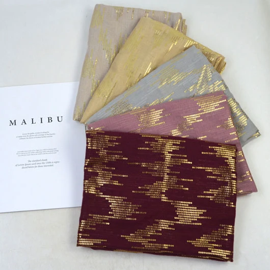 Оптовая продажа Дубайский шарф и тюрбан мусульманский хиджаб из золотой фольги хлопковый Бронзовый Шарф