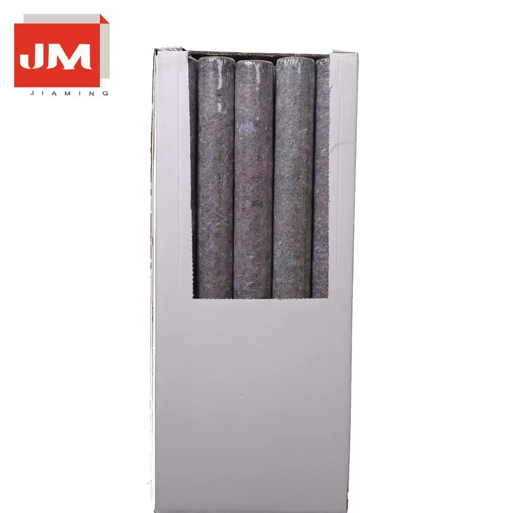 Chinese 50m roll painter floor cover felt  paint mat with anti-slip foil painter felt waterproof felt