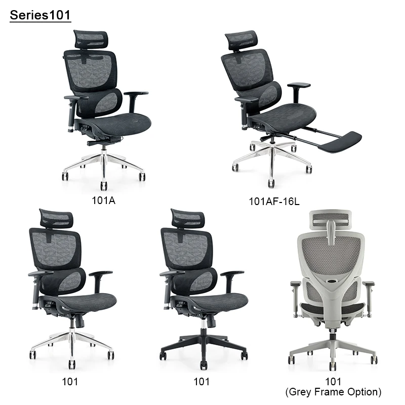Fully Breathable Mesh Ergonomic Chair With Lumbar In Grey Color Frame For Office