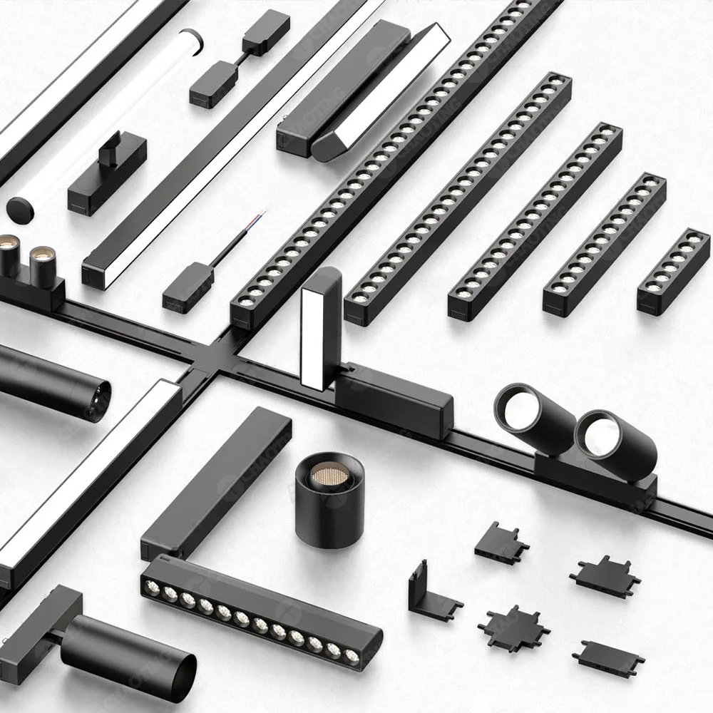 Surface Mounted Ultra Slim Magnet Rail Linear Track Lighting Smart Tuya 2.4G Wifi Ziggbe 48V Ultra-Thin LED Magnetic Track Light