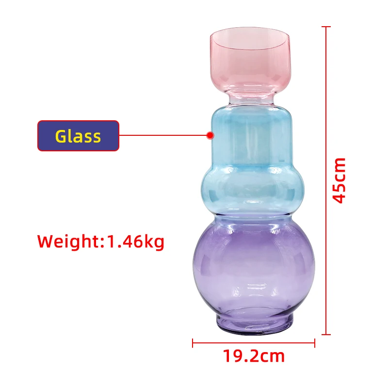 Tabletop Decoration Wholesale Nordic Home Wedding Creative Unique Decorative Clear Flower Bottle Glass Vase