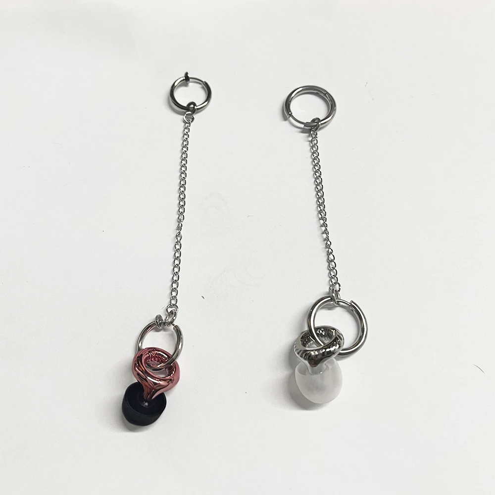 Earplug Earrings, Earplug Chain, Earplug Holder, Chain Earrings, Double Piercing Earrings