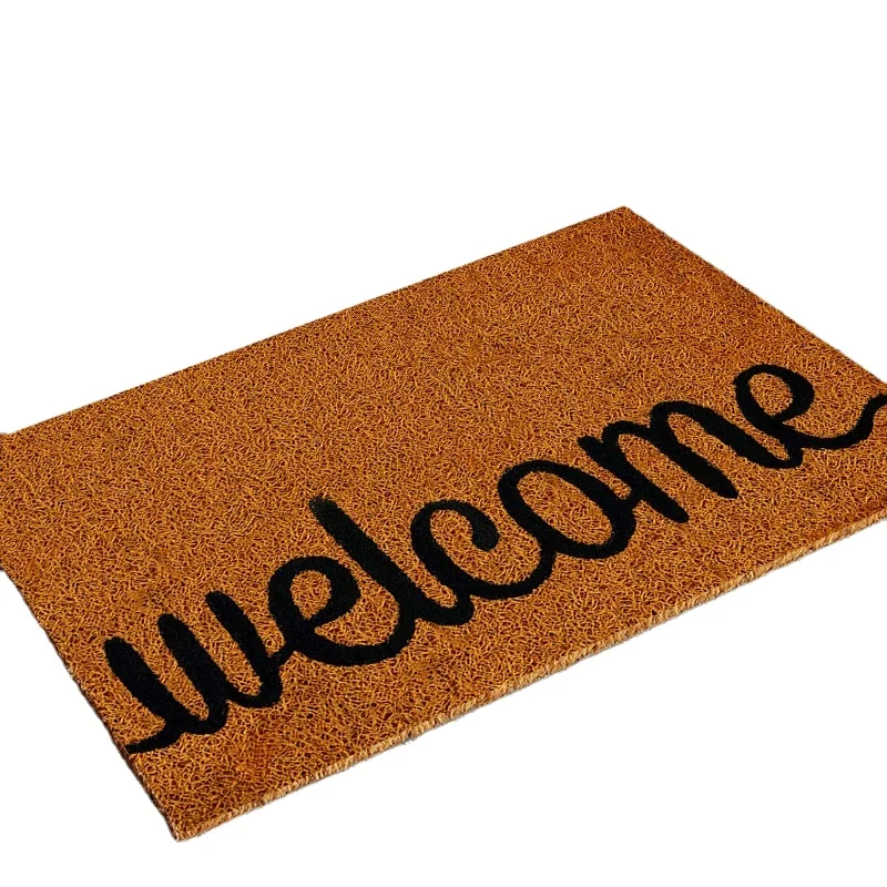Non Slip Outdoor Indoor Cushion PVC Coil Floor Carpets Customized Logo Doormats Welcome Entrance Front Door Mats for Home