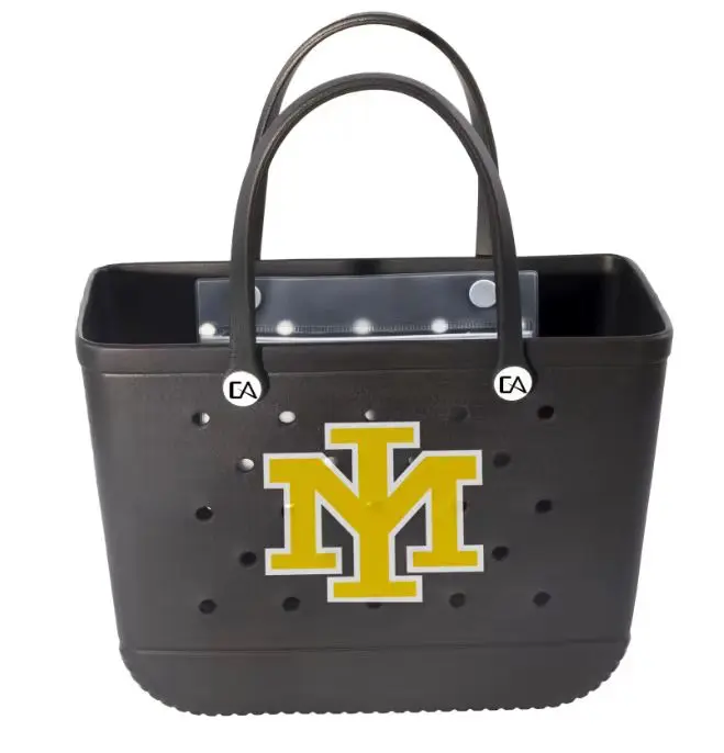 OEM ODM Customize Logo Summer Products 2023 Best Selling Women Rubber Bag EVA Silicone Customize Logo Tote Beach Bags with Charm