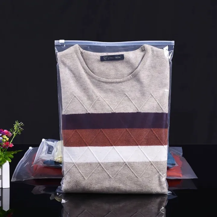 Clear  PP Ziplock Bags Shipping Packaging Plastic Zipper Bags For Clothing