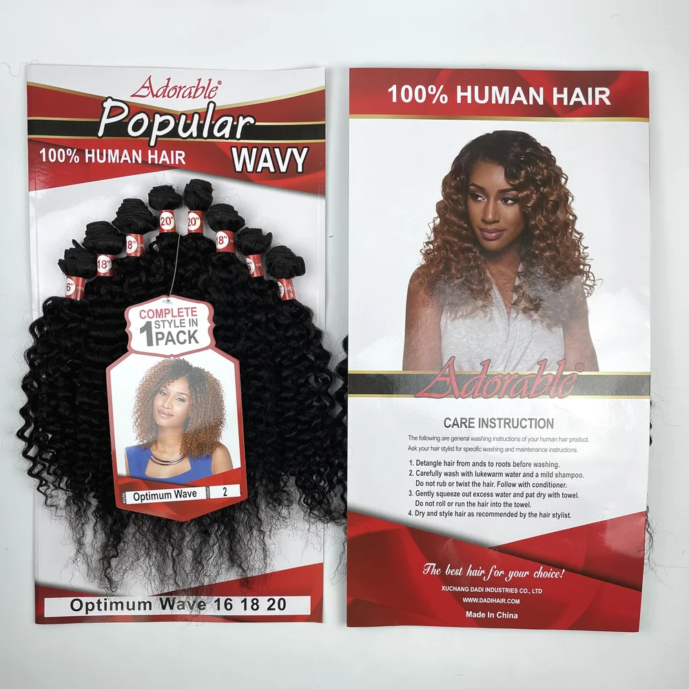 Adorable synthetic hair mix human hair , water wavec curly blend hair extension 8 bundles in a pack