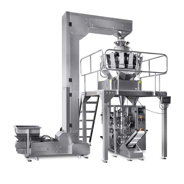 10 Head Weigher Automatic Filling Sealing Nuts Sugar Granule Vertical Multifunction Packaging Machine