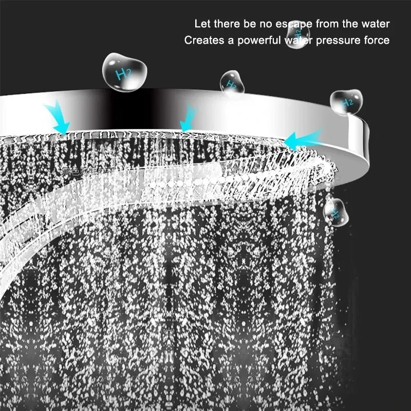 Black Silver Multifunction Rainfall Piano Key Hot/Cold Sprinkler Massage Waterfall Bathroom Shower Head Set Bath Shower