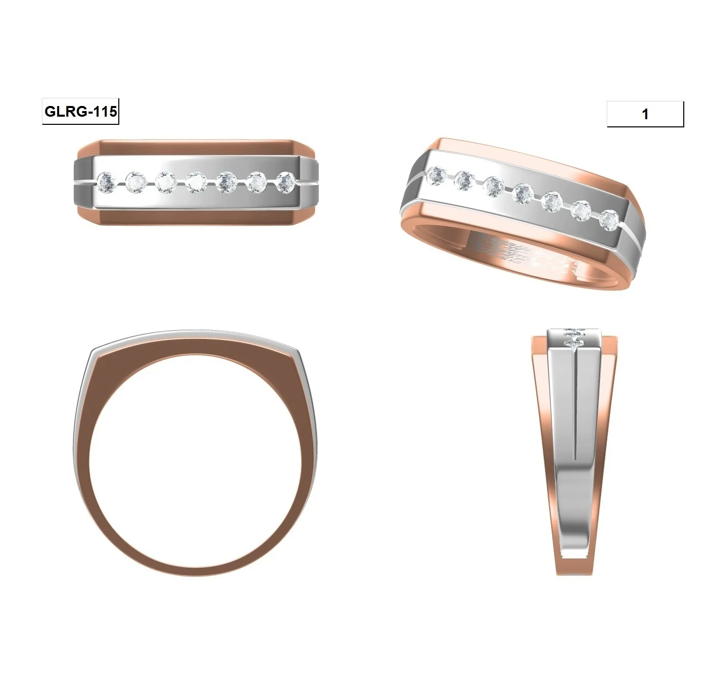 
Royal Jewellery Blanks 18K Gold 5 Gram Signet Rose Gold Ring Designs Collection For Men in Natural IGI Certified Diamond 