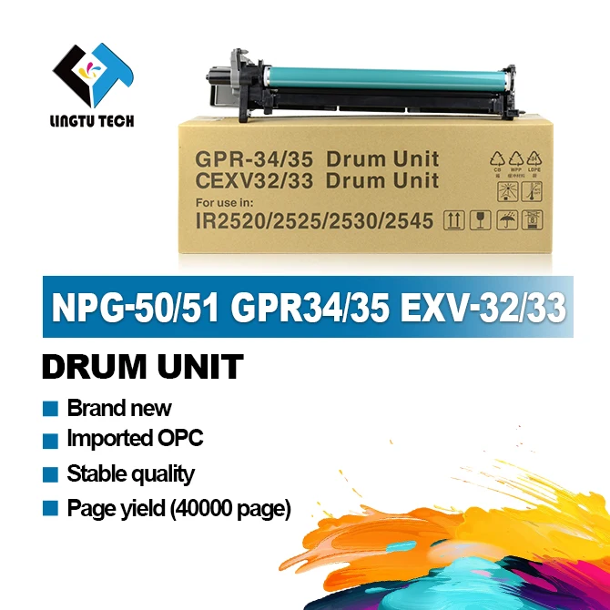 NPG-50/51 GPR34/35 EXV-32/33 Compatible Drum unit for canon IR2520/2525/2530/2545 Photocopier Machine Supplies