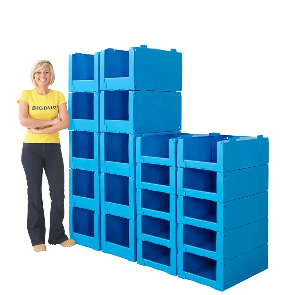 correx euro warehouse stackable correx picking bins stacking clothing organizer pick bins for apparel