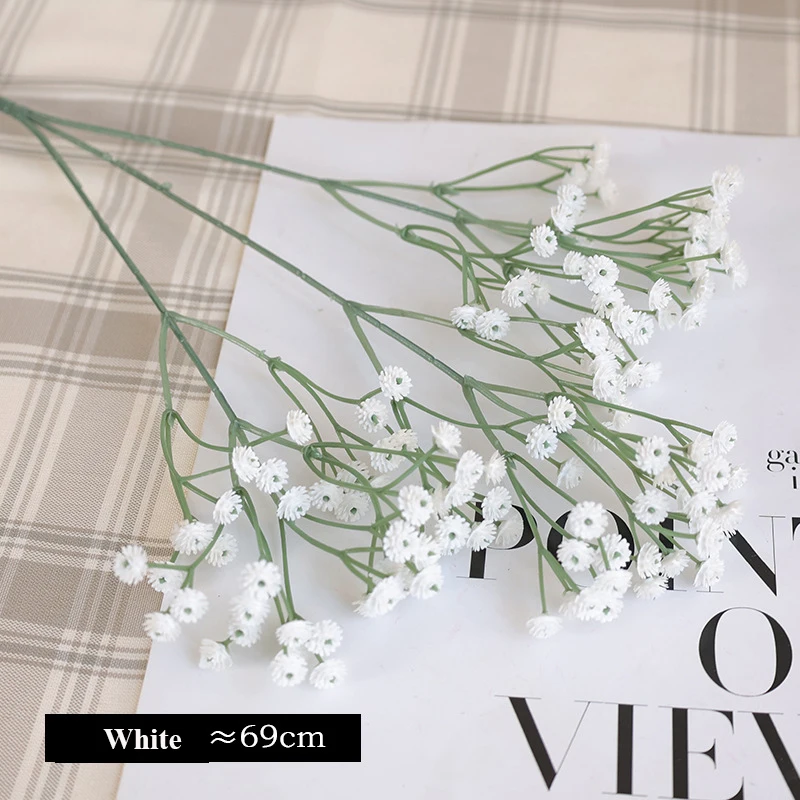 Boho Home Decoration Wholesale Artificial Flower Dusty Blue Baby Breath Real Touch Latex Artificial Gypsophila For Wedding