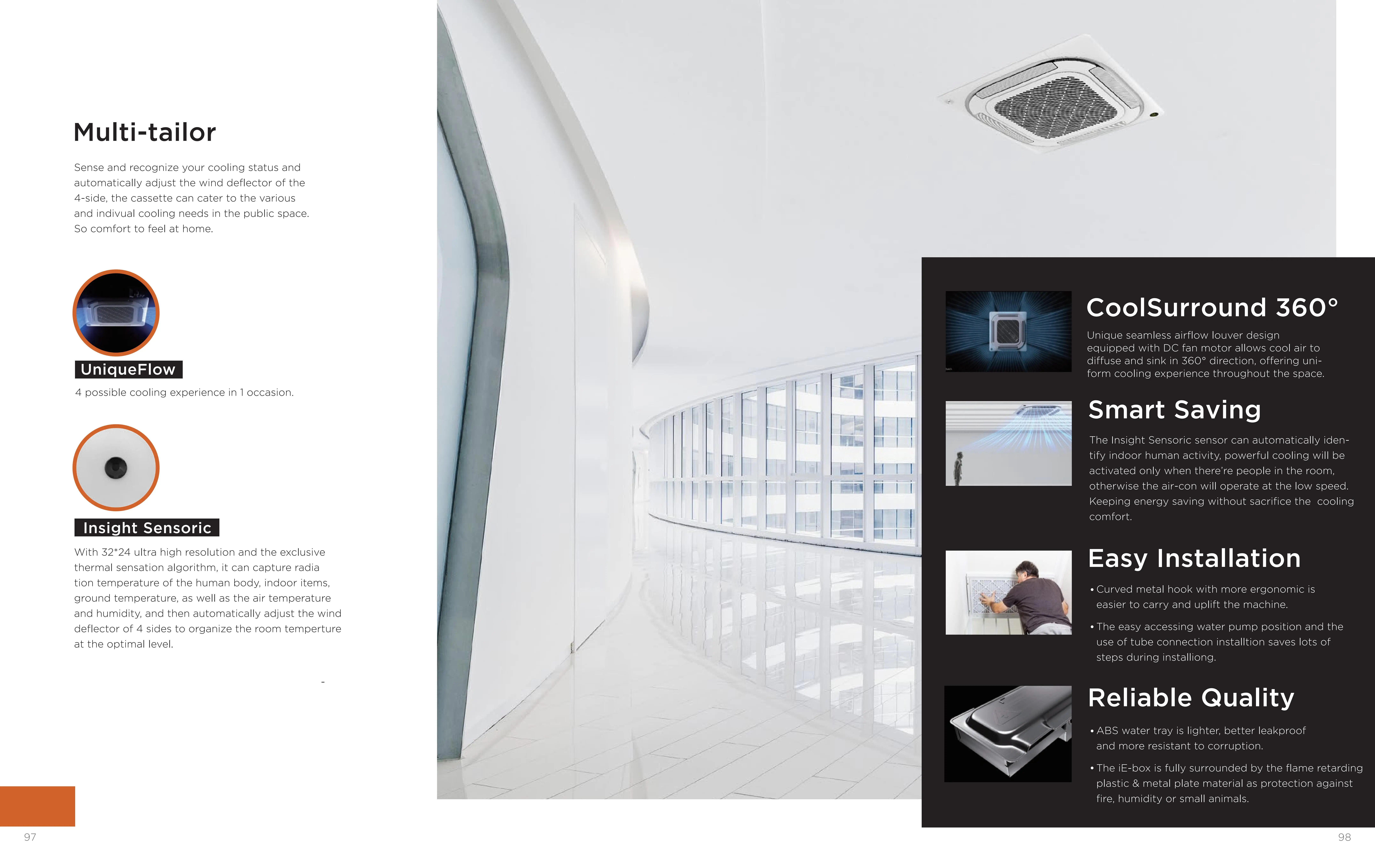Midea Multifunctional Dc Series 5.6kw Smart Health Vrf Indoor Unit Hvac System Split Light Commercial air Conditioner