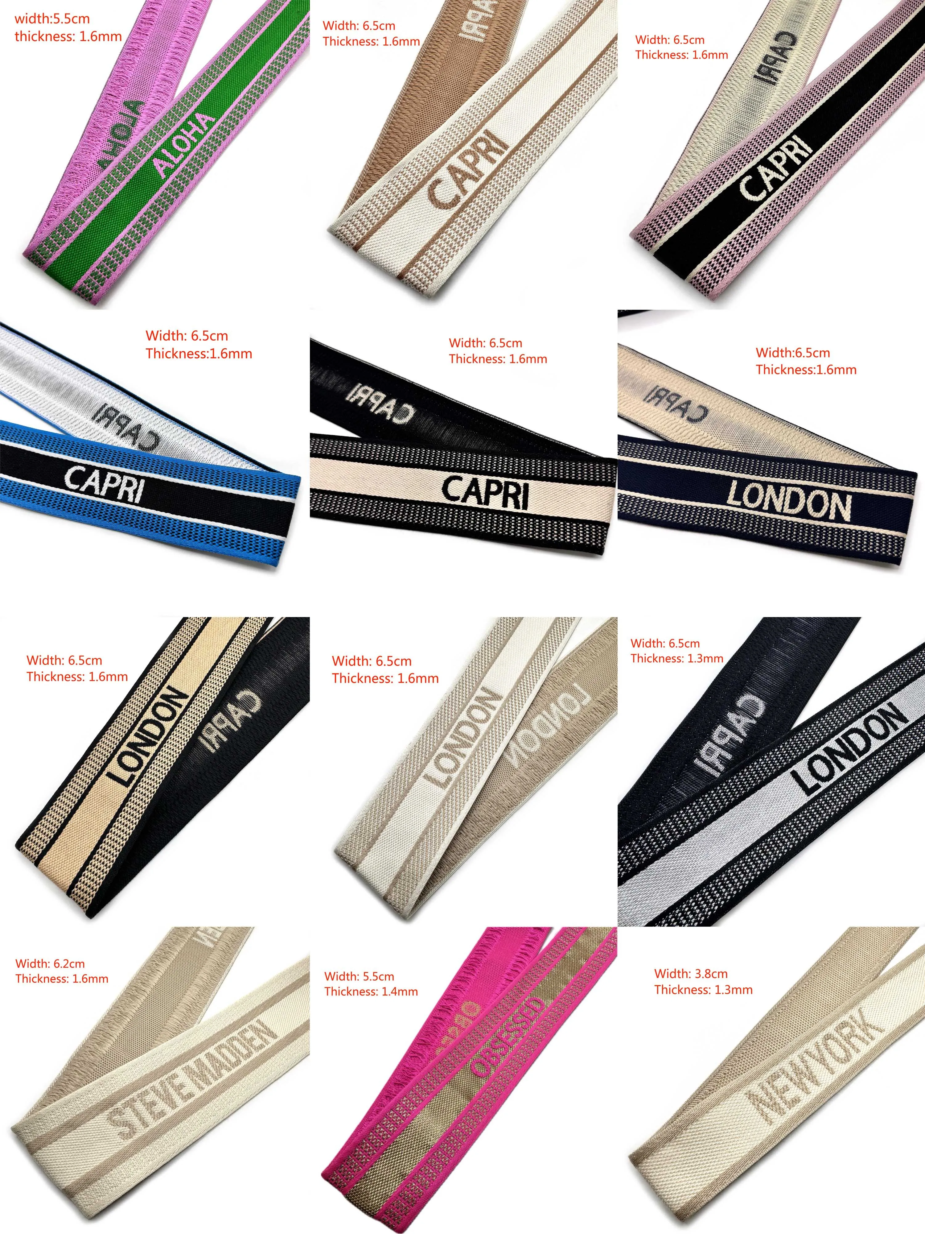 Best Quality 6.5cm Biodegradable LONDON Polyester Cotton Jacquard Webbing For Bag Decoration