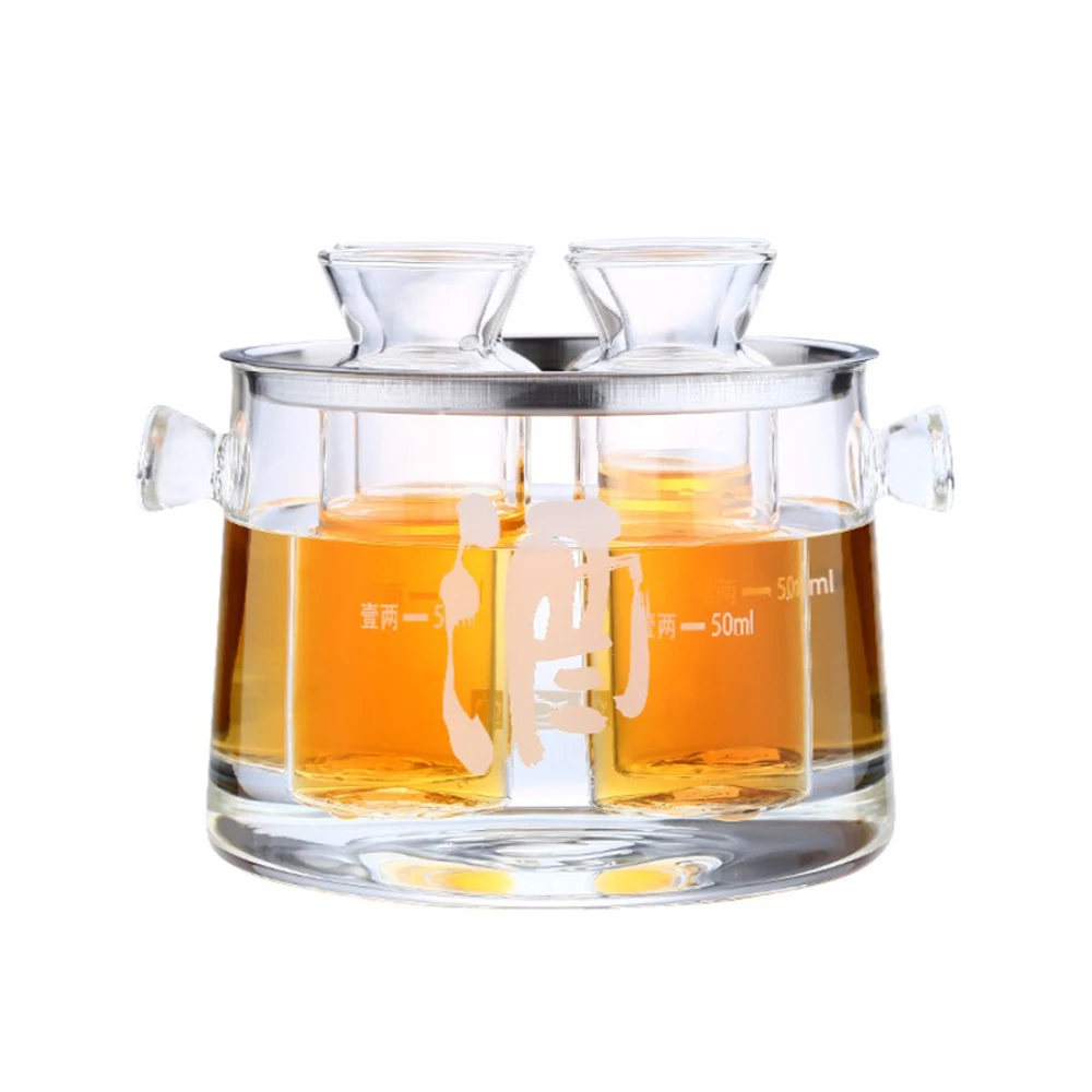 New design borosilicate cooking High borosilicate glass wine whiskey Wine warmer Heating wine vessel