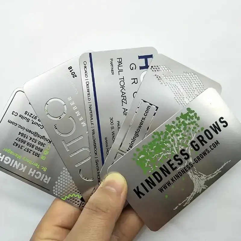 Customized Personal Logo Durable Stainless Steel Credit Card Size Laser Cut VIP Member Metal Business Card
