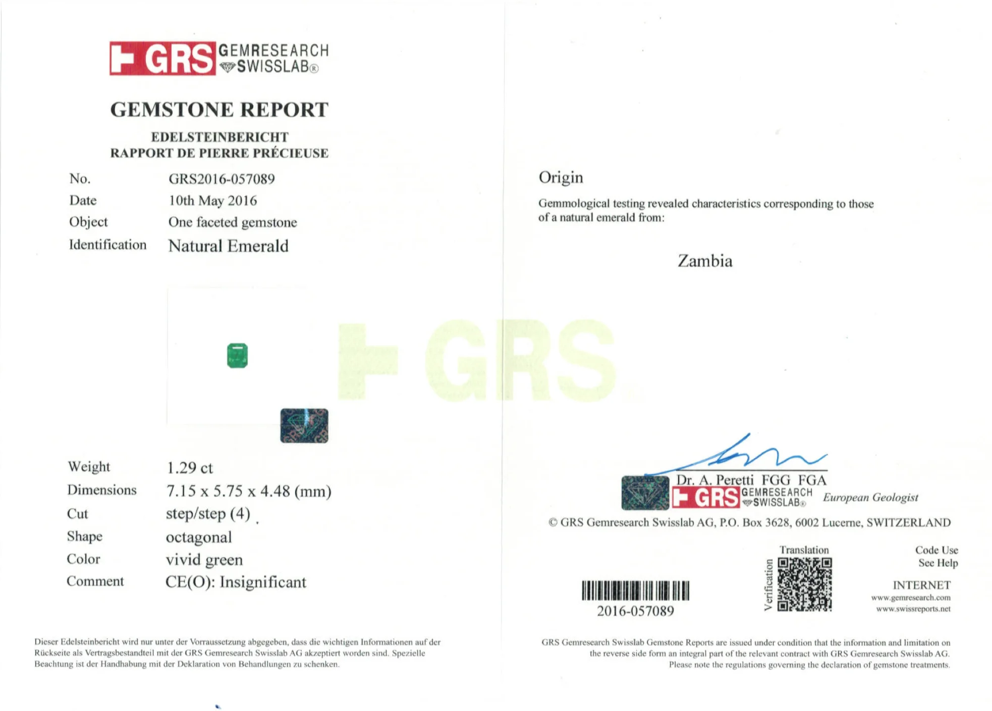 2.44Carat Pair of Rich Green ZAMBIAN Emerald, Emerald Shape Minor Emerald CutShape Minor Certified Gemstone Loose Gemstone