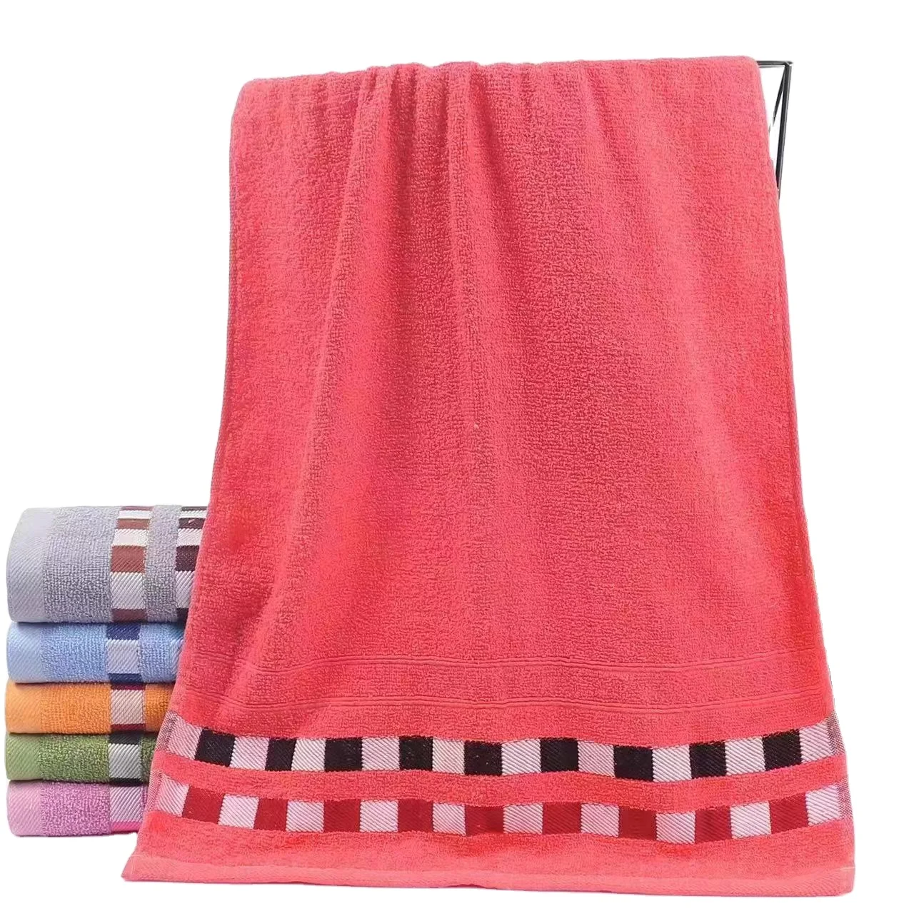 Foreign trade export polyester cotton oversized bath towels can be wholesale and customized 90 * 180cm 620g