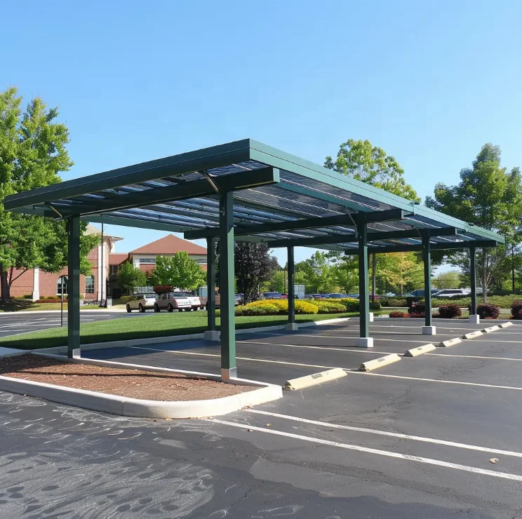 Solar Carport Aluminum carport / Car Parking Mounting Brackets for two cars solar carport water prevention