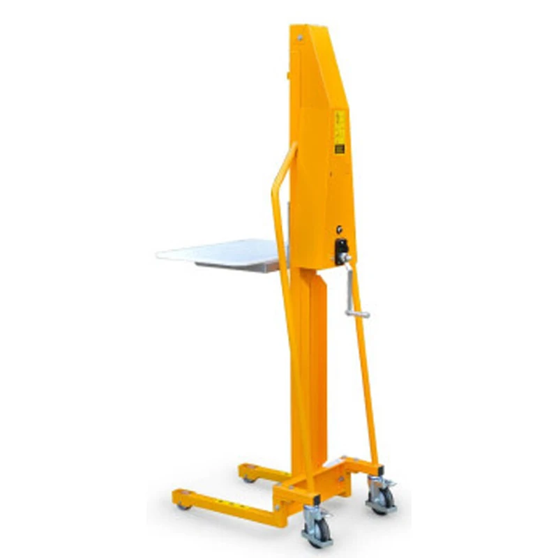 mingfeng mini manual winch stacker work positioner lifter