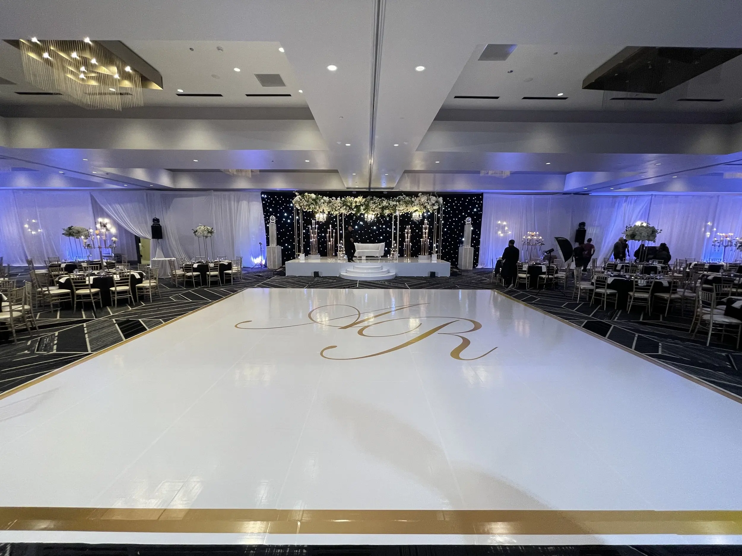 High Quality Glossy/Matt White PVC Self Adhesive Vinyl For Dance Floor Wedding Decoration Dance Flooring Rolls