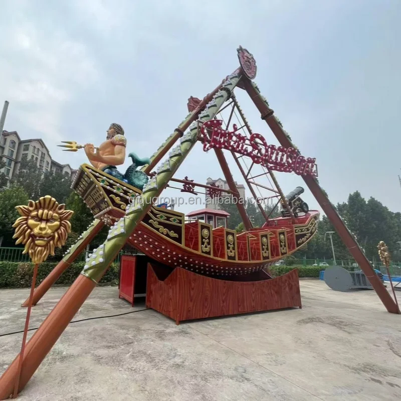 Popular thrill ride kids outdoor attraction mini pirate ship pirate boat for sale