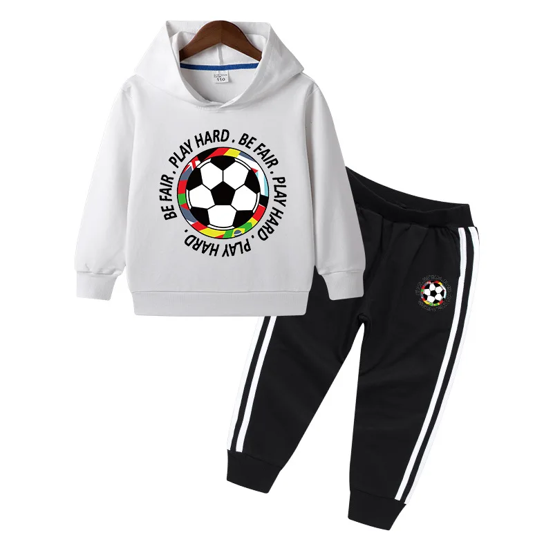 
OA custom logo spring autumn kids boys hoodies football children boys sweatshirt set 