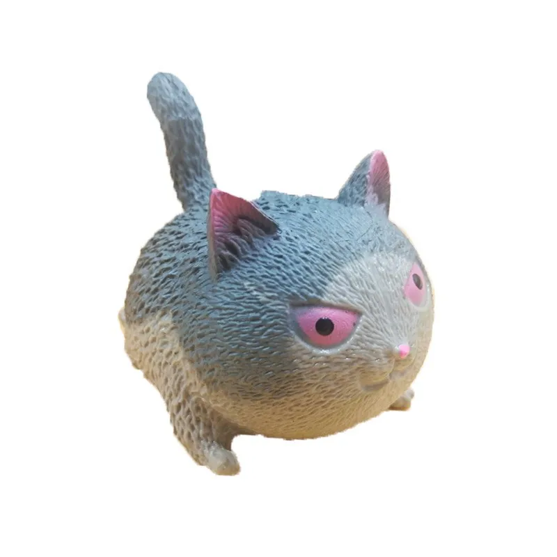 DS701 Pinch Cat Pet Toys Decompression Big Face Angry Cat Flour Vent Ball Pinch Squeeze Toys Animal Cat Stress Relief Toys