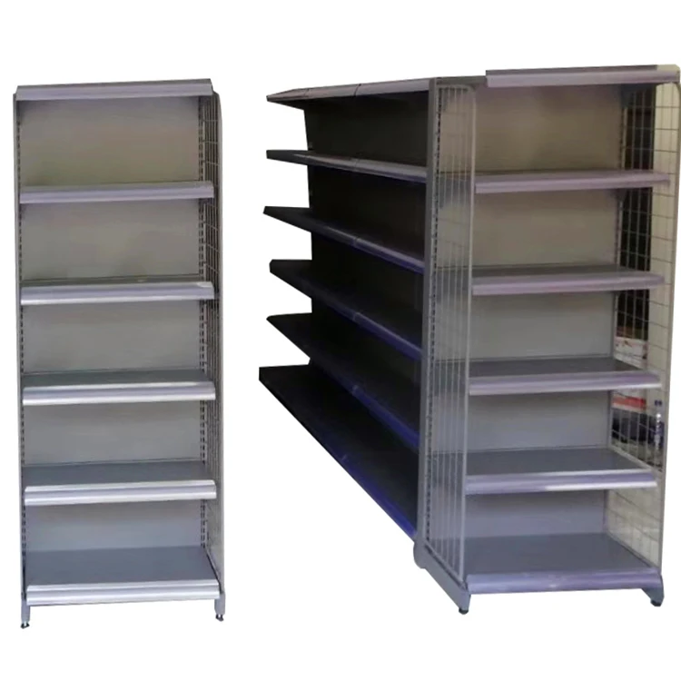beirun High Quality Supermarket Shelves Gondola Double Sided Black Metal Racks /Supermarket Equipment For Shops