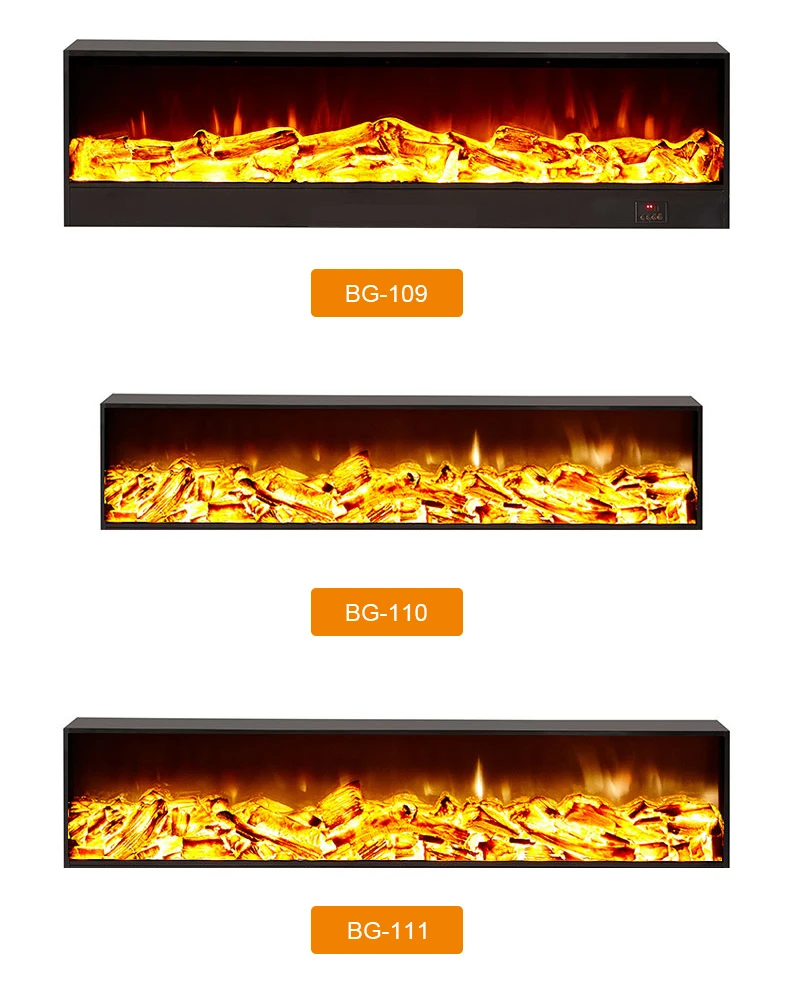 Electric Fireplace Firebox Insert Burner Room Heater LED Optical Fire Artificial Emulational Flame Decoration Warm Air Blower El