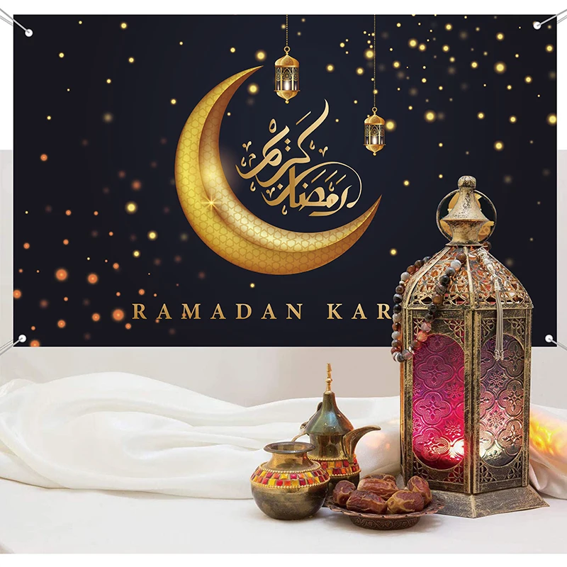 Wholesale Ramadan Eid Mubarak Decorations Eid Mubarak Sign Muslim Ramadan Background Banner Photo Booth Backdrop
