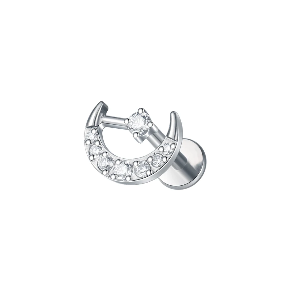 Титановая внутренняя резьба 16 г Серия животных Змея кошка рыба CZ Labret пирсинг ювелирные изделия из раковин спираль хряща серьги-гвоздики