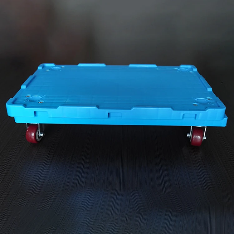 Groove Design Multi-function Plastic Heavy Duty 150 kg Platform Moving Cart Moving Tool for Crate
