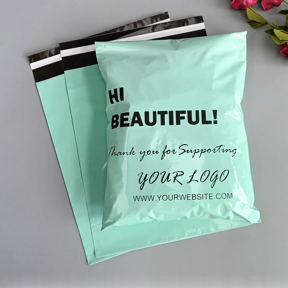 Customized Shipping Pink Gift Mailers Handle Packaging Polymailer Printed For Mailing Bag With Logo