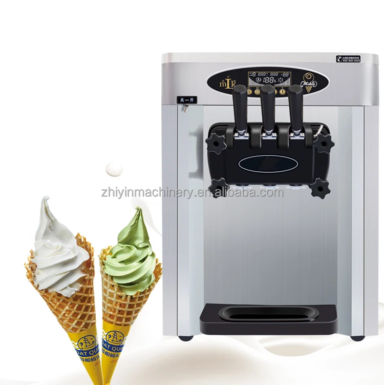 commercial use soft ice cream making machine 20-25L/h 3 flavor soft ice cream maker machine