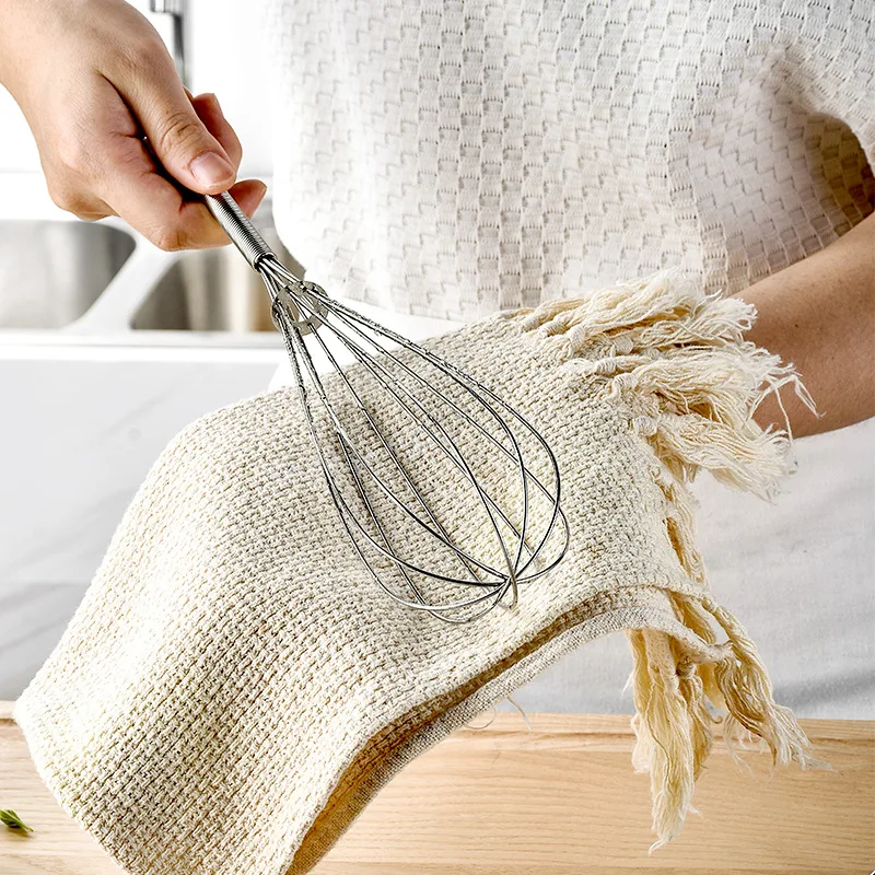 YIGO 4 PCS Stainless Steel Egg Whisk Sauce Whisk Flat Whisk Balloon Egg Beater for Cooking, Baking