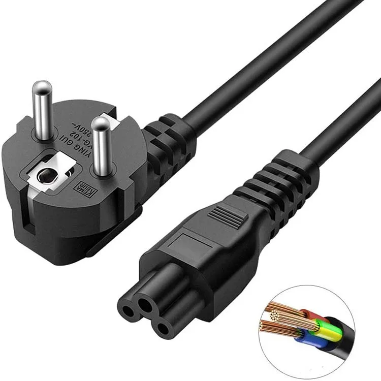 EU Power Cord Euro Plug IEC C13 Power Adapter Cable For Desktop PC Monitor Printer TV Projector