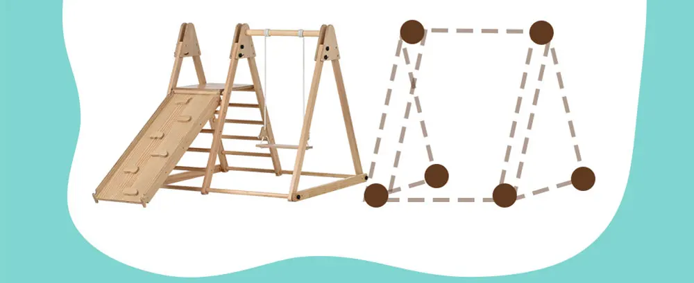 Wooden Playground jungle gym  Rock Climb Wall, Rope Wall Climbing