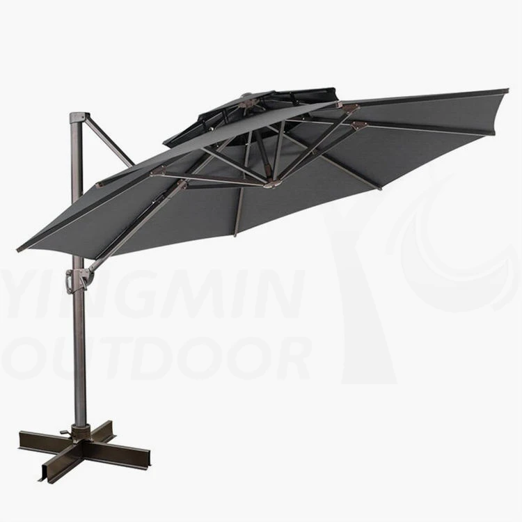 Outdoor Patio Umbrella Garden Sunshade Parasols Double Top Round Offset Cantilever Umbrella For Garden Swimming Pool
