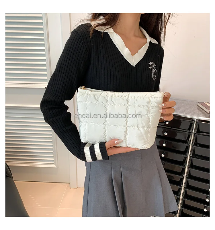 Makeup Bag Travel Cosmetic Bag Puffy Make Up Bags for Women Organizer Case Puffer Pouch for Purse Storage