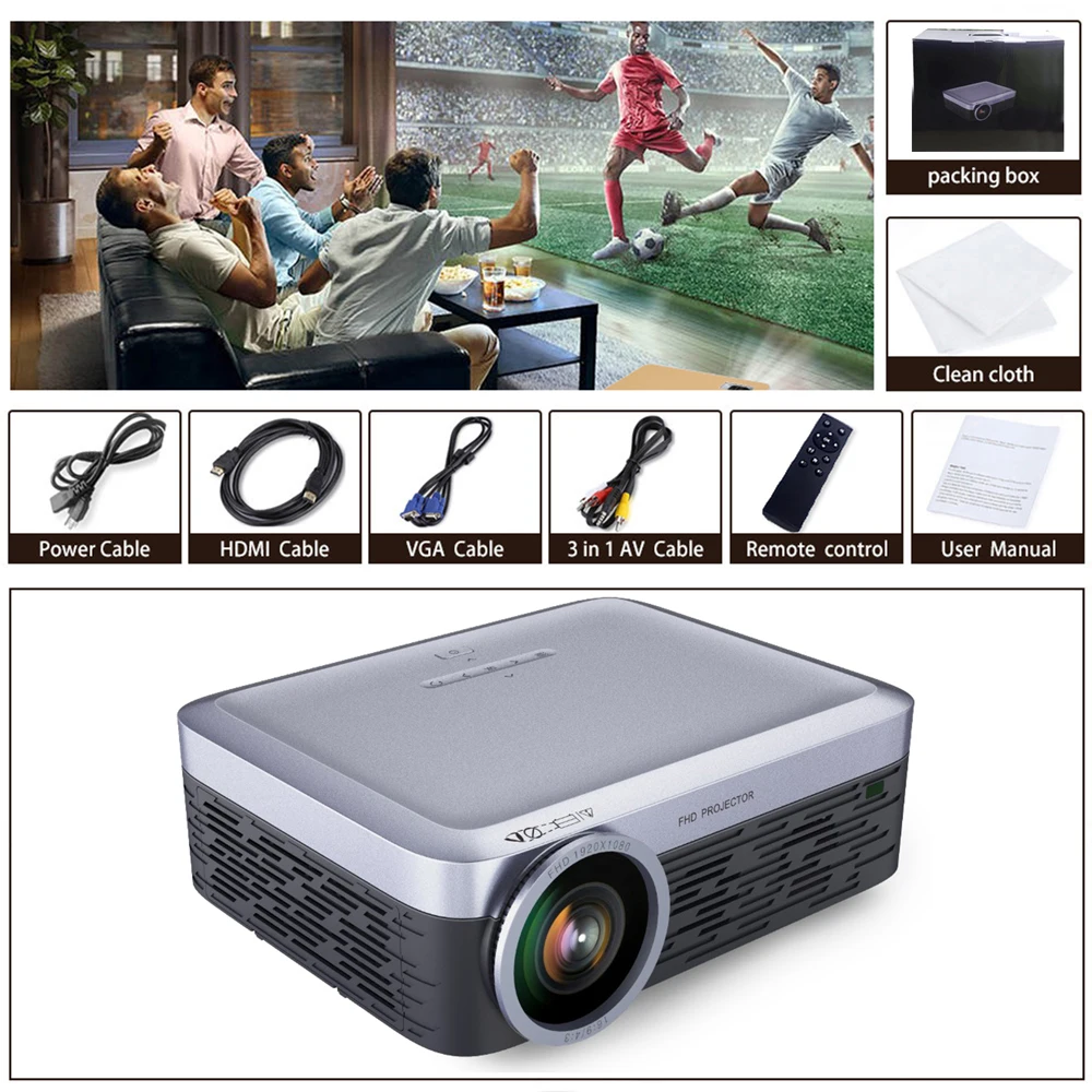 [4K LED Projector] Retailer Hot Selling New lNative Full HD 1080P 4K Supported High Resolution Home Film Theater Projector