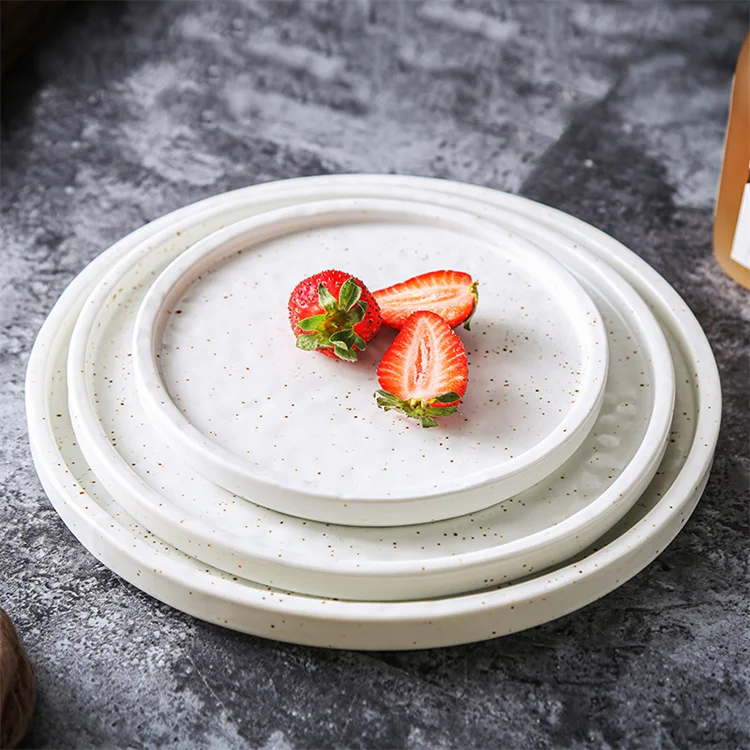 Harmony Customizable Japanese Irregular Ceramic Pizza Dish Sushi Plate Sushi Dish