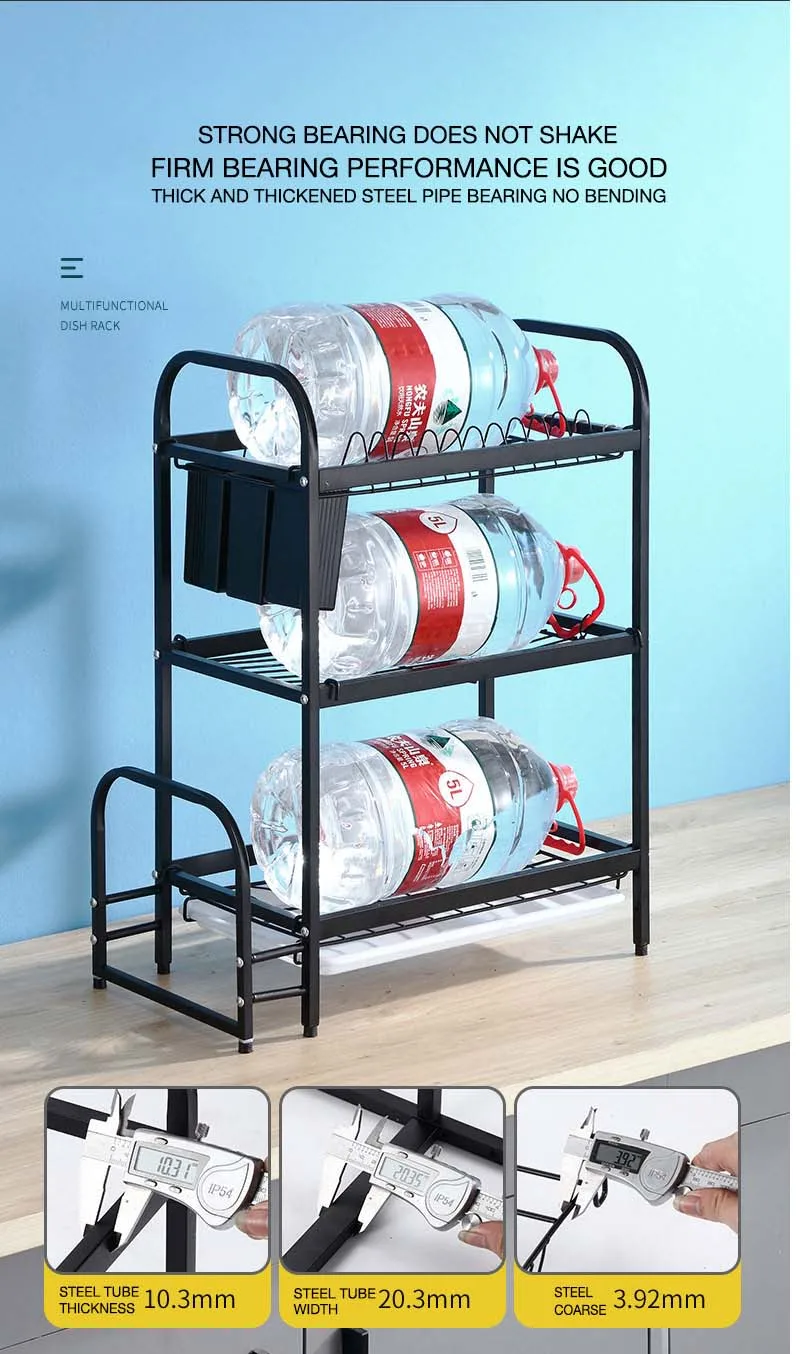 One shipping removable desktop high load-bearing dish rack Drain pan Kitchen rack Storage Holders Racks