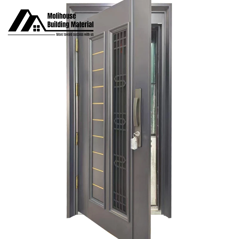 Classic American Standard Main Entry Doors Hurricane Impact Fire Resistant Security Exterior Aluminum Front Doors
