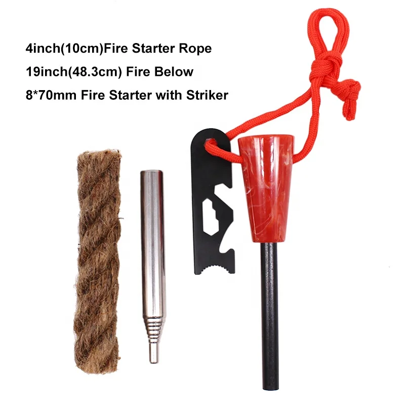 5/16 Inch Thick Magnesium Camping Tool Kit Waterproof Tactical Ferrocerium Rods for Bushcraft Survival