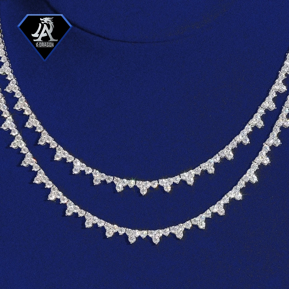 Fresh 2.5mm Sterling Silver Moissanite Hip Hop Claw Necklace Top-Rated Unisex Accessory