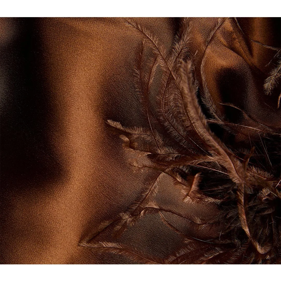 Feather Pajamas Luxury Designer Sexy Girl Lingerie Silk Satin Ostrich Feather Night Dresses for Woman