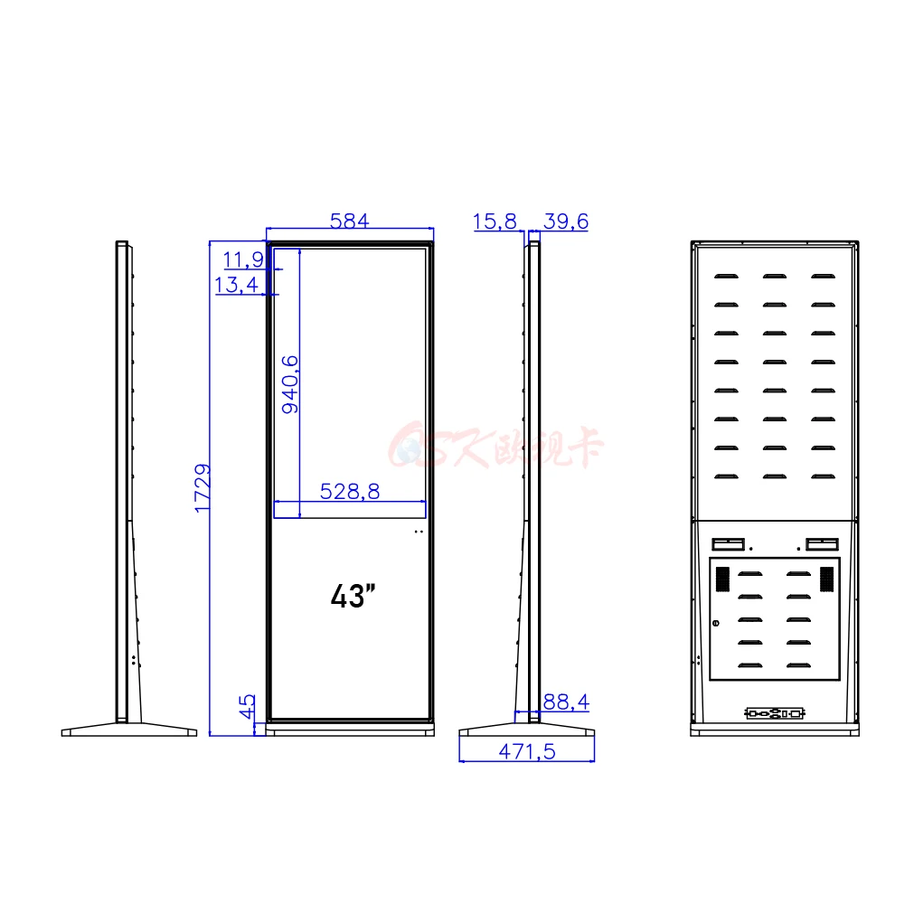 LD-4305 RK3399 4 Гб + 32G 43 дюймовый комнатный Тотем digital signage стенды инфракрасный сенсорный киоск самообслуживания
