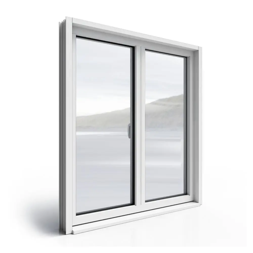 Prima Popular Swing Double Horizontal Storm Frame Plastic Steel Sliding Window